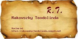 Rakovszky Teodolinda névjegykártya